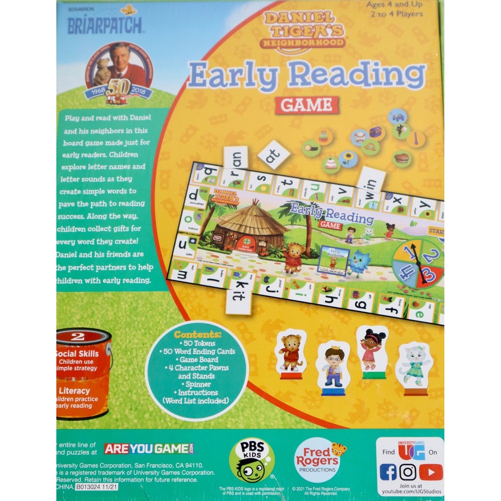 Daniel Tiger Neighborhood Early Reading Game Briarpatch PBS Kids New 92546RDR - Picture 7 of 8